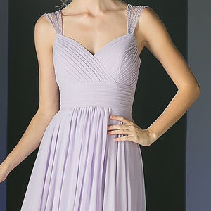 Lilac V-Neckline Prom Long Dress